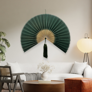 Grand éventail mural en bambou tissé à la main, style bohème vietnamien, écologique, personnalisable, décoration murale King Craft Viet Natural Boho Vietnam - Product Image 1