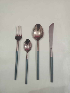 Ensemble de couverts de luxe en acier inoxydable pour repas occidentaux, comprenant fourchette, cuillère à café et couteau, finition miroir - Product Image 2