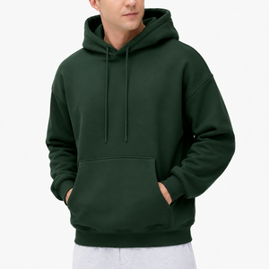Sudadera con Capucha Premium Verde Oscuro, Gruesa, Ecológica, Impermeable, con Logotipo Personalizado, Oversize, de Algodón, Unisex, con Bolsillo Canguro, OEM - Product Image 6