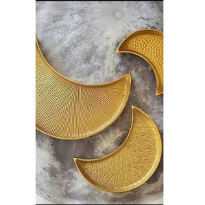 Plateau de service décoratif en métal argenté motif feuille, en acier inoxydable et aluminium, léger, pour la maison et la cuisine - Product Image 4