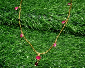 Sameer Art Craft Handcrafted 925 Sterling Silver 18K Gold Plated Natural <b>Ruby</b> Gemstone Minimalist Beach <b>Necklace</b> IGI Certified - Product Image 5