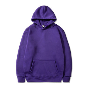 Sudadera con Capucha Negra para Hombre, Corte Regular, Felpa de Algodón, Informal, con Bolsillo Delantero, Color Sólido, Tejida - Product Image 3
