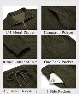 ชุดวอร์มวิ่งฤดูหนาวสำหรับผู้ชาย แบบมีซิป 2 ชิ้น ระบายอากาศได้ดี พร้อมโลโก้สั่งทำพิเศษ - Product Image 5