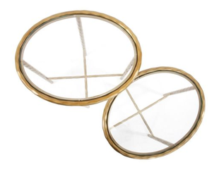 Table basse ronde dorée avec plateau en verre, table d'appoint en métal, table d'appoint moderne pour salon, hôtel - Product Image 4