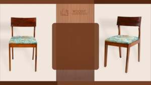 เก้าอี้รับประทานอาหารสไตล์มินิมอลทันสมัยพร้อมพนักพิงโค้งมน ฐานไม้เนื้อแข็ง หุ้มด้วยผ้าพิมพ์ลายดอกไม้ พร้อมเบาะนั่งนุ่มสบาย - Product Image 3