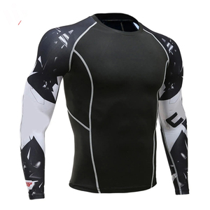 Latest Design Overall Printed Compression Shirts Adult Size Anti Wicking Solid Color Full Sleeve Athletic Top - Product Image 2