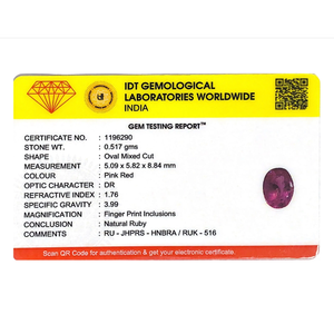 Natural 2.59 Ct Oval Cut Sri Lankan Ruby Loose Gemstone for Fine Jewelry - Product Image 4