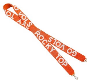 Go Vols Rocky Top Sangles de sac de perles de rocaille en or blanc personnalisées 'Hook Em Horns' Accessoire à la mode Sangle de sac à main perlée - Product Image 1