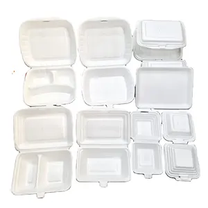 Low-Priced Disposable PS Foam Food Container Take Away lunch Box white color manufacturer from Viet Nam