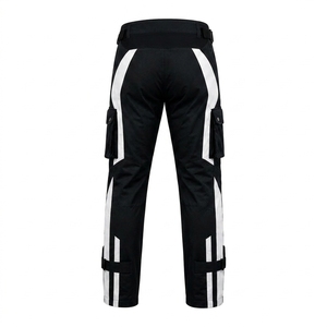 Pantalones de Motocicleta Unisex en Color Negro y Blanco con Bloques de Color, Tejido Cordura Transpirable, Bolsillos Tipo Cargo, Secado Rápido, para Todas las Estaciones - Product Image 3