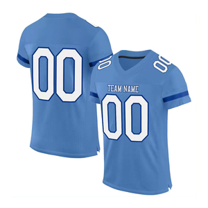 Maillot de football américain personnalisé respirant à col en V pour adultes, sublimation intégrale, nom et numéro d'équipe, 100 % polyester - Product Image 6