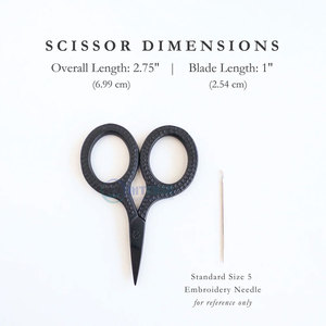 Premium Matte Black Embroidery <b>Scissors</b> Stainless Steel Fine Tip Sharp <b>Sewing</b> Tool for Tailors - Product Image 4