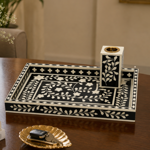 Juego de Bandejas para Quemador de Bakhoor con Incrustaciones de Hueso de Lujo |   Quemador de Incienso Árabe Hecho a Mano, Decorativo para el Hogar, Fragancia para Ramadán y Eid - Product Image 2