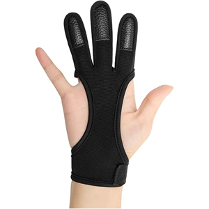 Gants de tir à l'arc OEM, logo personnalisé, marque privée, en cuir, trois doigts, équipement de tir à l'arc durable, vente en gros - Product Image 1