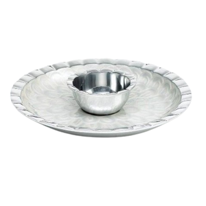 Decorative Customized Design Shiny Polished Decorative Chip and Dip <b>Tray</b> Table Metal Stainless Steel Dishes Plate - Product Image 3
