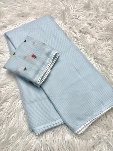 Sari premium de tela kota con blusa bordada multicolor, ligero, de algodón y seda, estilo étnico festivo, venta al por mayor en India. - Product Image 2