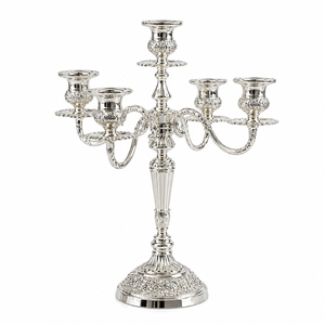 Classic 3 Arm Metal Candelabra <b>Silver</b> <b>Candlestick</b> Holder Vintage Aluminium Candle Stand Wholesale For Wedding Table Centerpiece - Product Image 5
