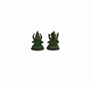 Premium Small Brass Lakshmi & Ganesha Idol for Home <b>Mandir</b>, Diwali Decoration & Vastu Gift Handmade Brass Lakshmi Ganesha Murti - Product Image 2