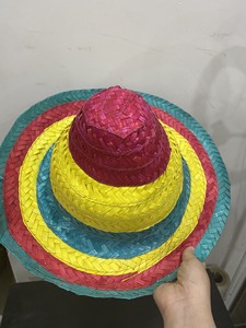New Design Colorful Striped Palm Leaf <b>Hat</b>-Handcrafted Mexican Sombrero <b>Straw</b> <b>Hat</b> for Casual Ski Party Events Summer Gift - Product Image 1