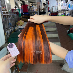 Precio de fábrica, el más barato, extensiones de cabello liso de hueso brillante dibujado doble, peluca Frontal de encaje HD de un solo donante, proveedor de Vietnam - Product Image 2