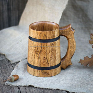 Tasse à mangue en bois d'acacia pour ours et café Cuisine et table Tasses à boire en bois faites à la main pour eau Dirking disponible - Product Image 2