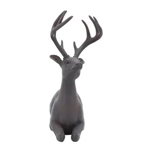 Escultura de Ciervo de Resina Hecha a Mano, 11x5x11 Pulgadas, Figura de Animal Rústica para Decoración de Mesa de Salón - Product Image 4