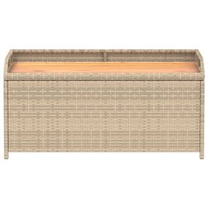 39.4 Beige "x 19.7" x 20.5 "poli Rattan e legno di Acacia panca Mix - Product Image 4