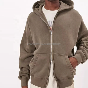 Sweats à capuche personnalisés pour hommes en gros Logo personnalisé impression et broderie coton grand poids Style décontracté fermeture éclair de haute qualité - Product Image 4