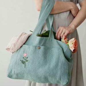 Sac fourre-tout en toile écologique de qualité supérieure avec motif lettres, réutilisable en coton pour les courses et l'usage quotidien - Product Image 1