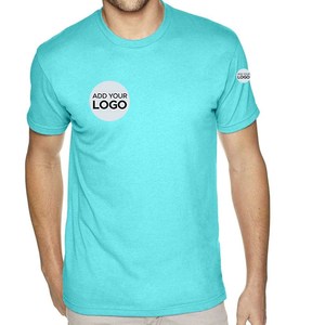 Camisetas de algodón con cuello redondo y mangas cortas con logotipo personalizado - Product Image 1