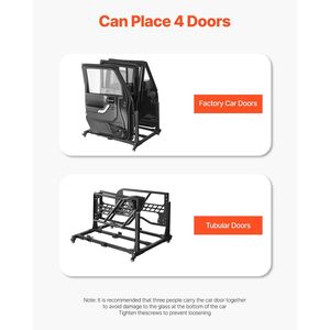 Jeep Wrangler JK JK JKU JL gladiatore carrello portaoggetti 4 porte mobili imbottito in gomma robusta porta portiera auto portaoggetti adatto - Product Image 3