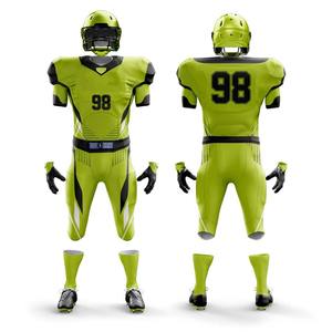 Conjunto de Uniforme de Fútbol Americano Personalizado con Luces de Neón, Color Naranja y Azul Marino, Número 23 Impreso Digitalmente, Pantalones Cortos con Cintura Elástica de Malla - Product Image 3