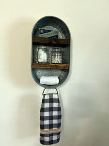 ชั้นวางของในห้องน้ำชั้นวางแบบติดผนังทำจากโลหะสังกะสีติดผนังสไตล์วินเทจ - Product Image 6