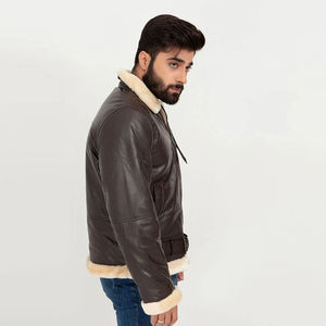 Chaqueta de Cuero Genuino para Hombre, Elegante, Invernal, de Primera Calidad, Fabricada Profesionalmente, Personalizable al por Mayor, OEM - Product Image 6