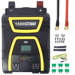 อินเวอร์เตอร์กำลังไฟ 1500 วัตต์ พร้อมหน้าจอ LED แสดงผล คลื่นไซน์ปรับแต่งได้ สำหรับรถยนต์ รถบรรทุก เรือ สถานที่ทำงาน ใช้เป็นแหล่งจ่ายไฟ AC แบบพกพาสำหรับกรณีฉุกเฉิน และใช้กับระบบไฟฟ้าสาธารณะ - Product Image 1