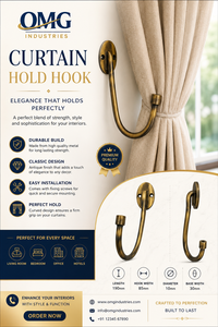 Solid Brass Antique Platinum <b>Curtain</b> Tieback <b>Hook</b> <b>with</b> Oval Backplate and Tapered Design for <b>Curtain</b> Hold - Product Image 5