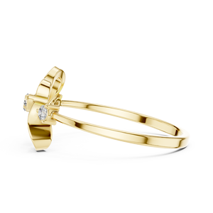 Anillos de oro macizo de 14k para mujer con diamantes de corte redondo minimalista en forma de corazón, ideales para regalo, compromiso, aniversario, boda. - Product Image 2