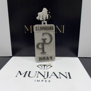 Pendentifs fins à chaîne en argent sterling 925 avec initiale classique unisexe pour femme, certifiés IGI, diamants en moissanite VVS, 2025 - Product Image 2