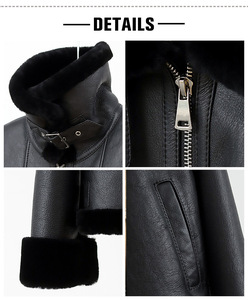 Vestes en cuir véritable respirantes et écologiques pour femmes, en laine véritable, avec doublure en fausse fourrure, idéales pour l'hiver (Dropshipping) - Product Image 5