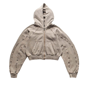 Sudadera con Capucha Corta Personalizada de Corte Regular para Hombre, Sólida, de Invierno, de Alta Calidad, 280 g/m², de Forro Polar de Algodón/Poliéster, Ecológica, Informal - Product Image 4