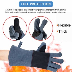 Gants de soudure en cuir de vachette renforcé, résistants à la chaleur et aux étincelles, ignifuges pour la lutte contre les incendies, la construction et le barbecue - Product Image 3