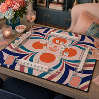 Tapis de jeu de poker américain et de mahjong géométrique carré de luxe, pliable, antidérapant, en néoprène de 3 mm, 33 pouces, design original exclusif, personnalisé