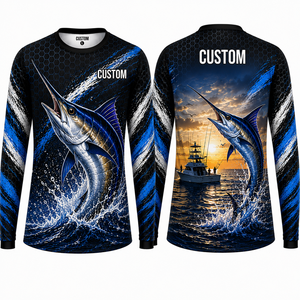 Camiseta de pesca de manga larga con estampado por sublimación 2027, ropa de pesca personalizada con protección UPF50, ligera y de secado rápido. - Product Image 1