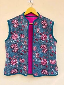 Suzani <b>Velvet</b> Short Vest Embroidered Boho Summer <b>Jacket</b> Indian Vintage Hippie Chic Breathable Floral Pattern - Product Image 2