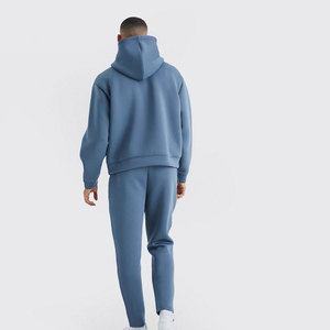Ensemble de survêtement décontracté pour homme, coupe oversize, couleur unie, avec sweat à capuche et pantalon de jogging à manches longues, style streetwear personnalisé - Product Image 2