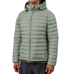 Mens Black Hooded Reversible Puffer Jacket Custom Logo Winter Padded Bubble Coat <b>Waterproof</b> <b>Warm</b> Streetwear Outerwear 300g - Product Image 2