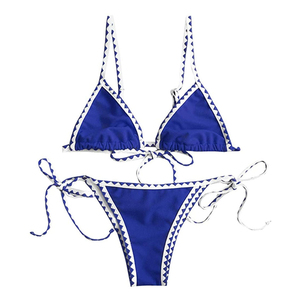 Conjunto de Bikini Sexy para Mujer de Alta Calidad, Venta al Por Mayor de Fábrica, Personalizado con Logotipo Frontal, Ecológico, de Secado Rápido y Cuello en V - Product Image 1