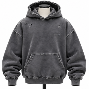 Sudadera con Capucha Extra Grande de Alta Calidad, 100% Algodón, Estilo Vintage Lavado, Unisex, con Bolsillo Canguro - Product Image 5