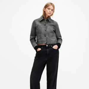 Veste en cuir d'agneau véritable pour femmes, style bomber court, mode printemps, vente en gros - Product Image 2