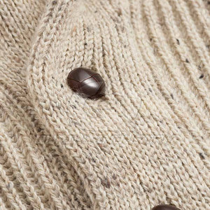 Cardigan pour homme à manches longues, col en V, boutonné devant, en mélange de coton, tricot côtelé, coupe classique, doublure en laine, vêtement décontracté d'hiver - Product Image 6